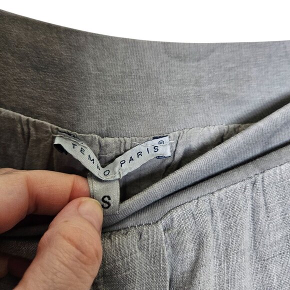Tempo Paris Pull On Linen Womens‎ Relaxed Fit Gray Pants Size S Lagenlook - Picture 5 of 11